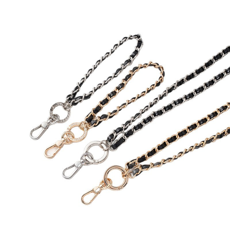 Pearl wrist chain small fragrance wind mobile phone lanyard pearl chain diamond inlaid short chain crossbody hanging chain mobile phone lanyard women's model