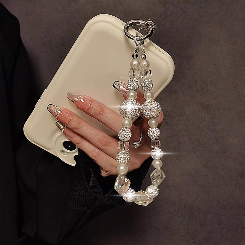 mobile phone chain wholesale Korean pearl star pendant short beaded chain phone case lanyard girl wrist ornament