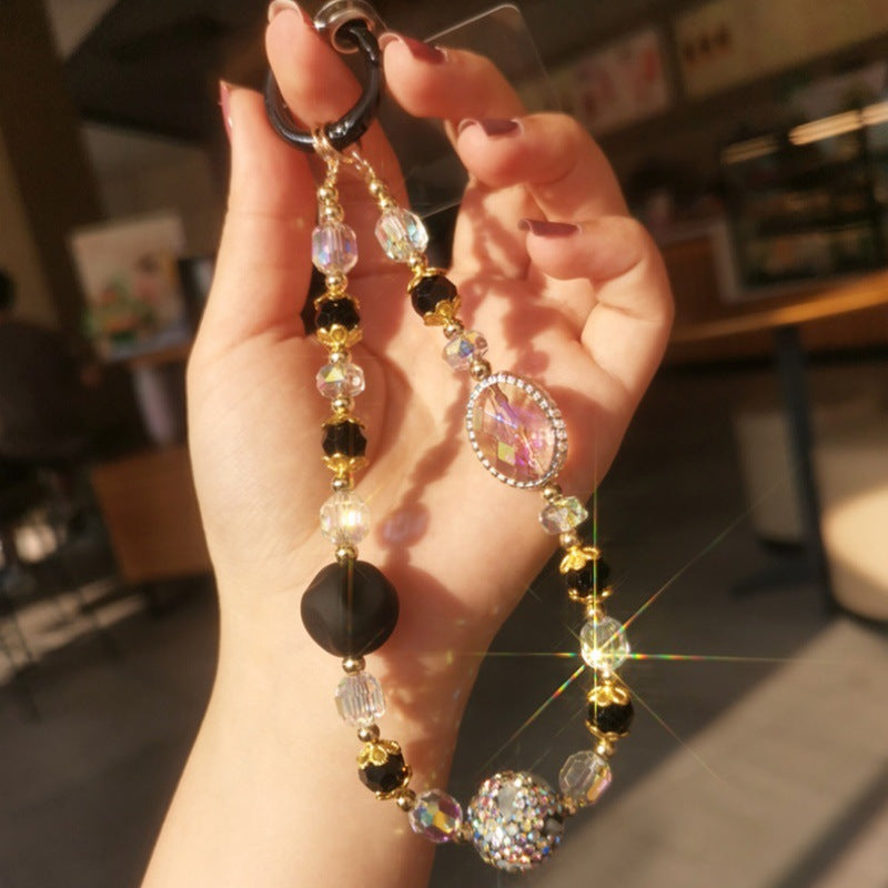Zhenge Phone Lanyard, Personalized Beaded Rhinestone Charm, Creative Crystal Gemstone Handmade Pendant, Bracelet Wrist