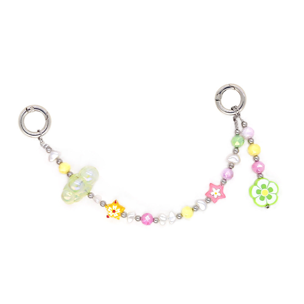 Star and Mushroom Encounter Phone Chain Charm INS Style Spring Summer Girly Healing Versatile CCD Camera Charm