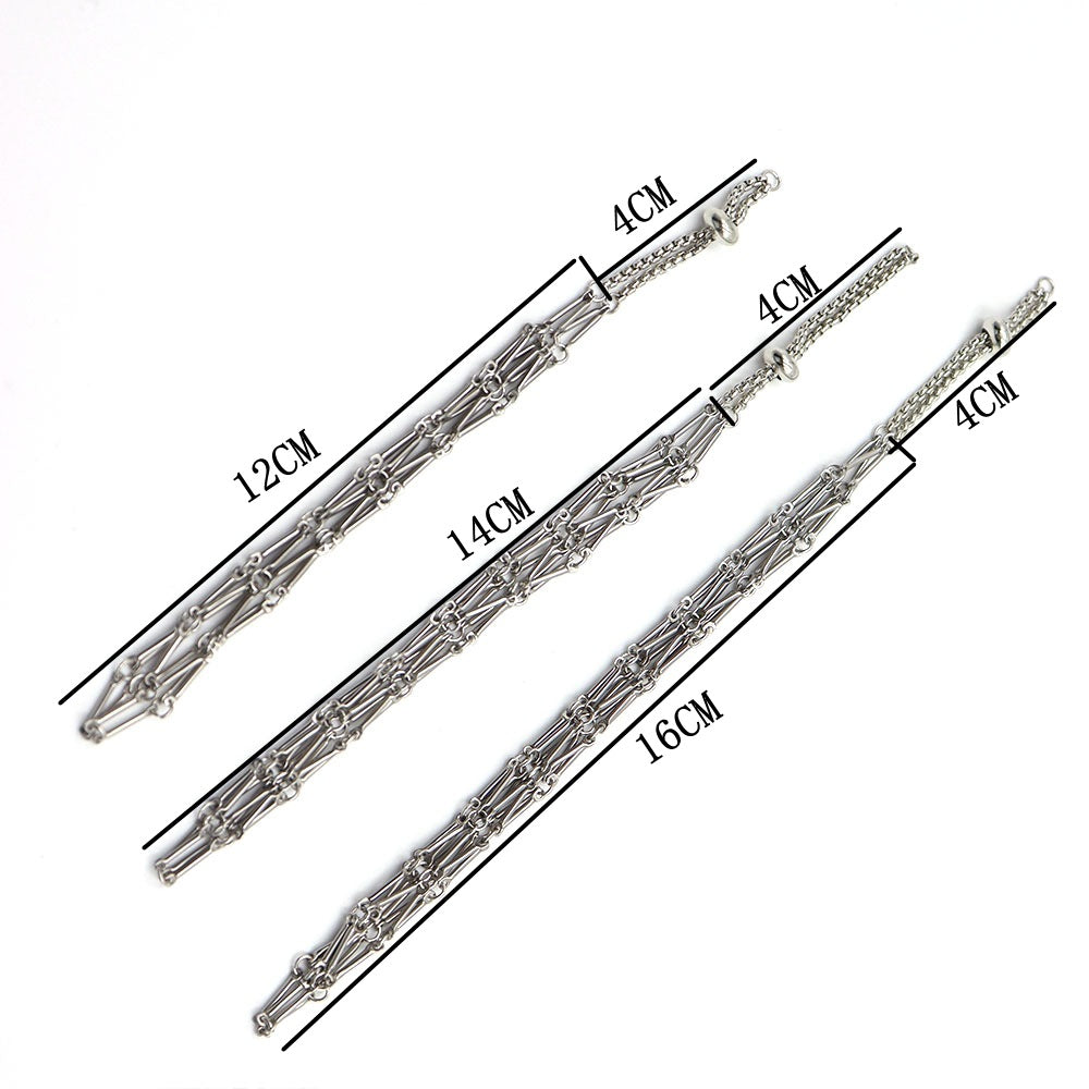 Cross-border bag pendant fashion original metal stainless steel mesh pocket pendant Korean keychain lipstick mesh pocket