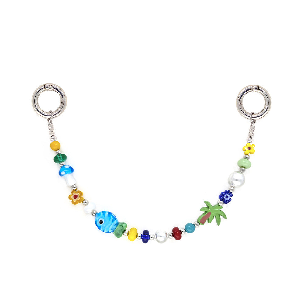 Star and Mushroom Encounter Phone Chain Charm INS Style Spring Summer Girly Healing Versatile CCD Camera Charm