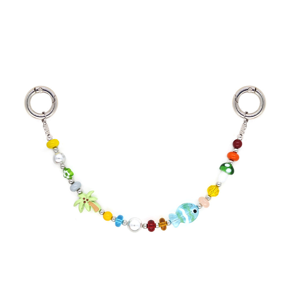 Star and Mushroom Encounter Phone Chain Charm INS Style Spring Summer Girly Healing Versatile CCD Camera Charm