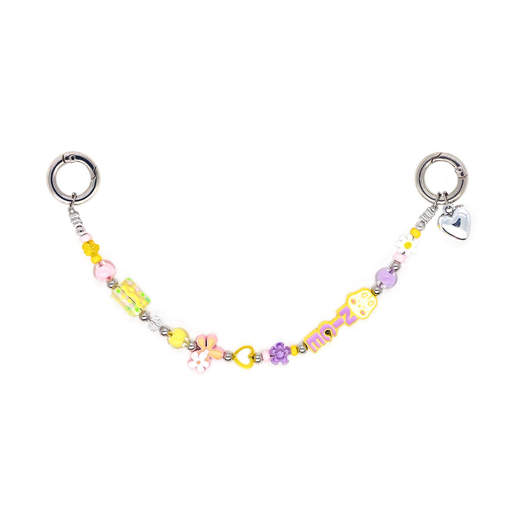 Star and Mushroom Encounter Phone Chain Charm INS Style Spring Summer Girly Healing Versatile CCD Camera Charm