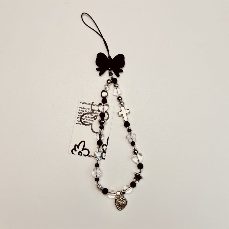 mobile phone chain wholesale Korean pearl star pendant short beaded chain phone case lanyard girl wrist ornament