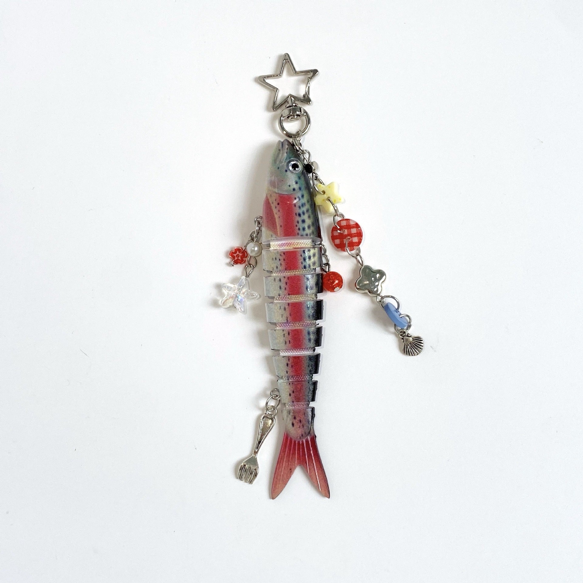 Fish Keychain Bionic Fish Bait Keychain Marine Small Fish Jointly Fish Lure Bag Pendant Cross Border