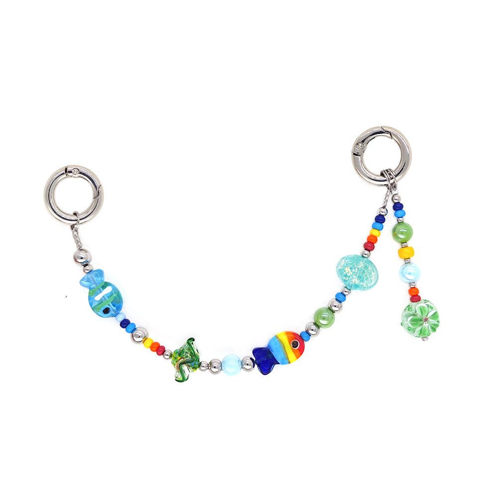 Star and Mushroom Encounter Phone Chain Charm INS Style Spring Summer Girly Healing Versatile CCD Camera Charm