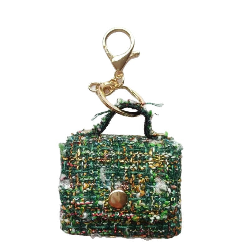 New fashion cross-border popular Korean version tweed small fragrance bag pendant coin purse headphone bag ornament decoration