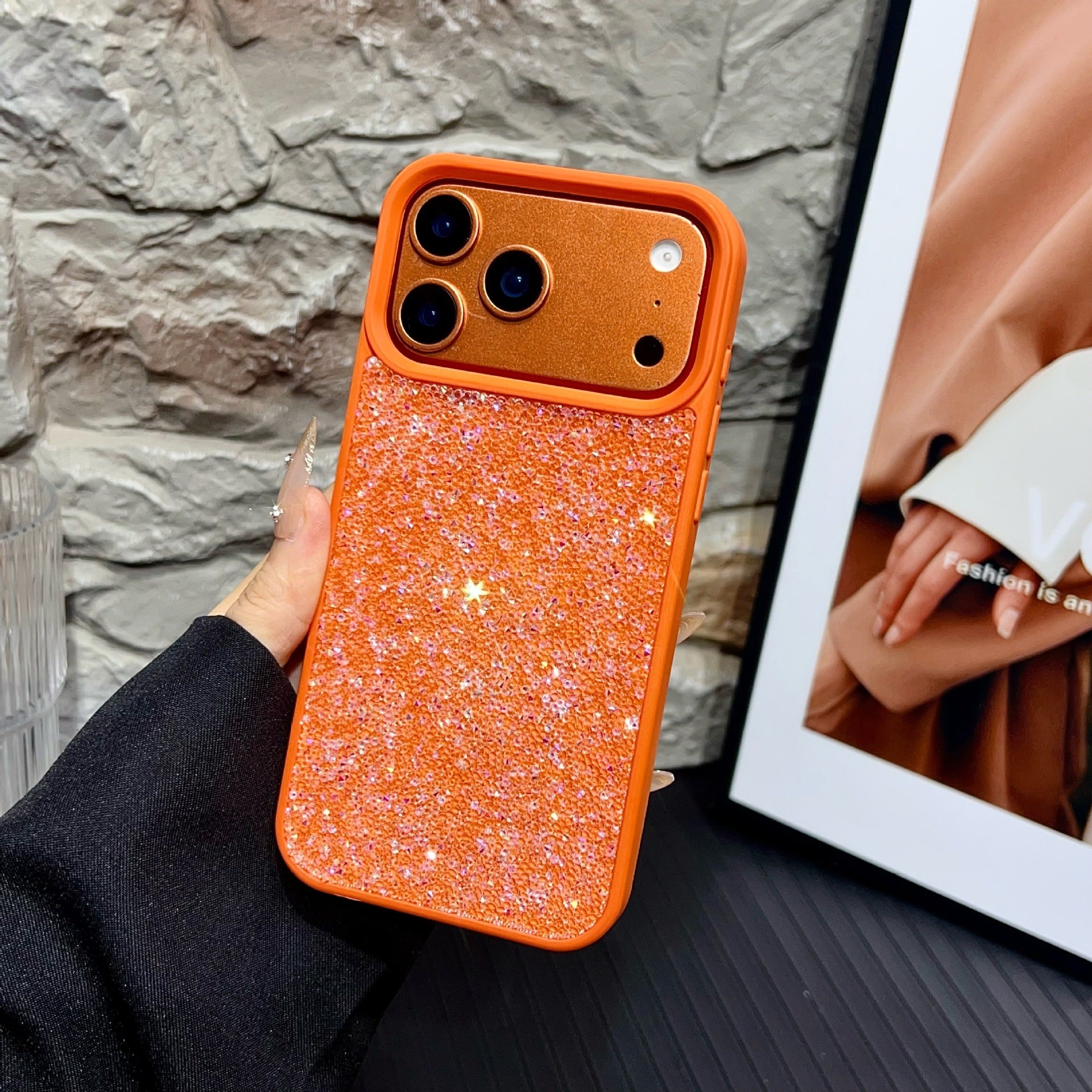 Suitable for cross-border hot-selling Apple 17 Pro luxury full diamond phone case, iPhone 16 Pro Max Diamond Plain Case 15