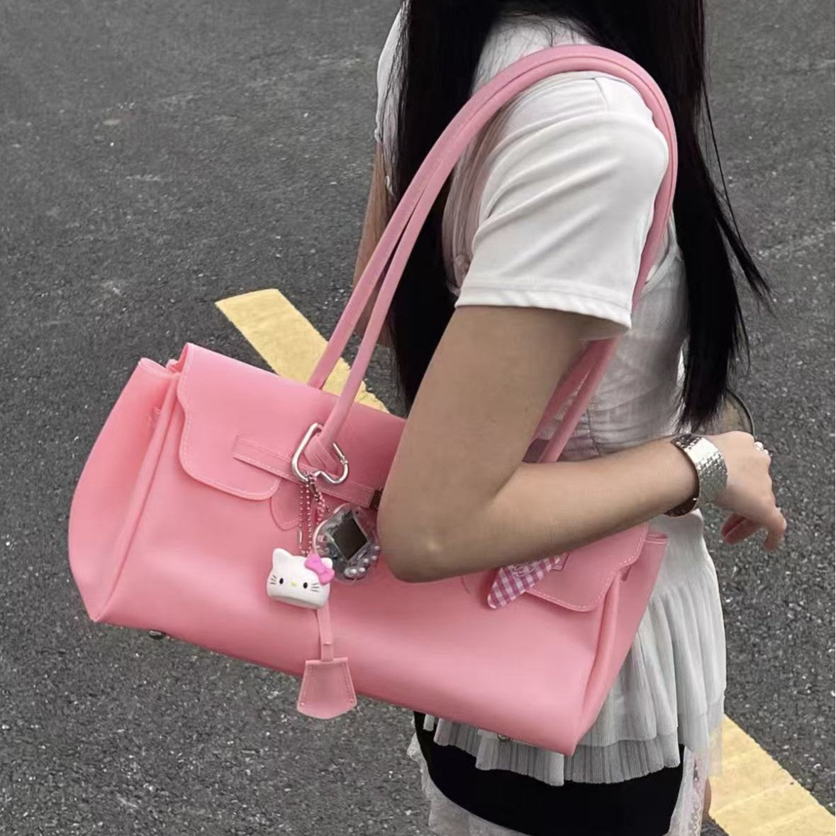 Korean horizontal series 2026 new summer kiii jelly bag, tote bag, and shoulder bag