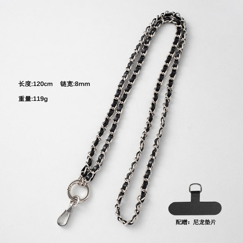 Pearl wrist chain small fragrance wind mobile phone lanyard pearl chain diamond inlaid short chain crossbody hanging chain mobile phone lanyard women's model