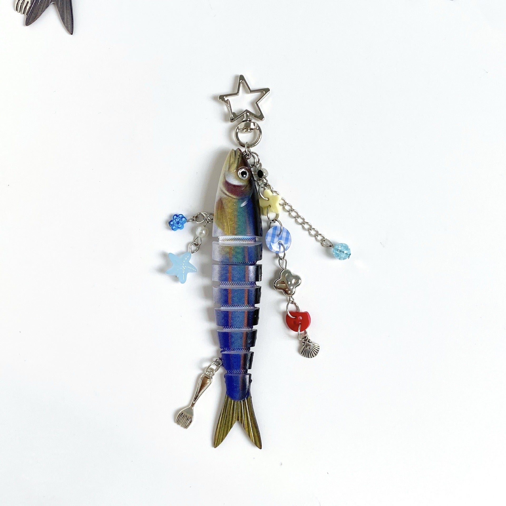 Fish Keychain Bionic Fish Bait Keychain Marine Small Fish Jointly Fish Lure Bag Pendant Cross Border