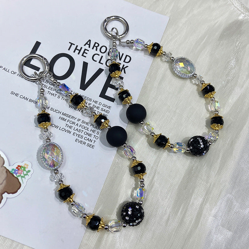 Zhenge Phone Lanyard, Personalized Beaded Rhinestone Charm, Creative Crystal Gemstone Handmade Pendant, Bracelet Wrist