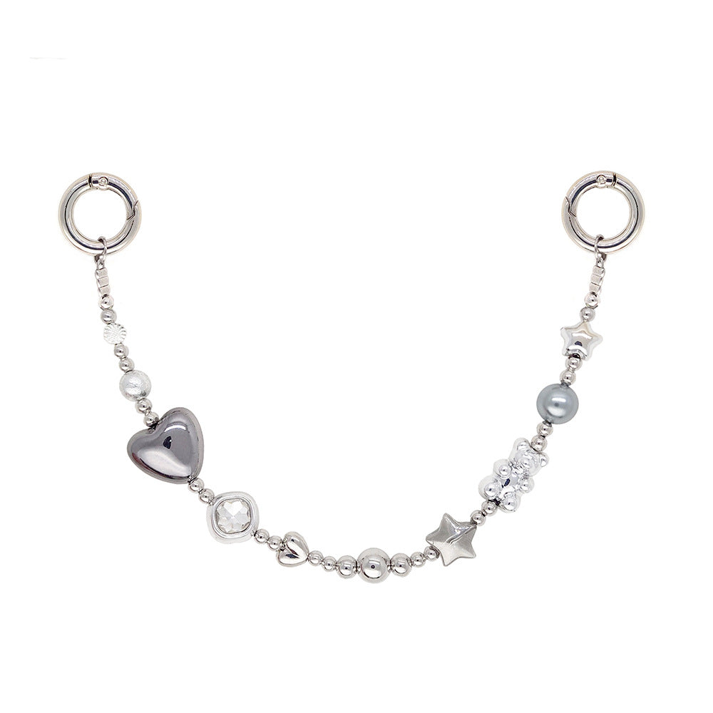Star and Mushroom Encounter Phone Chain Charm INS Style Spring Summer Girly Healing Versatile CCD Camera Charm