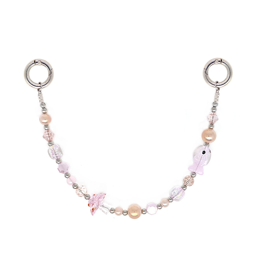 Star and Mushroom Encounter Phone Chain Charm INS Style Spring Summer Girly Healing Versatile CCD Camera Charm