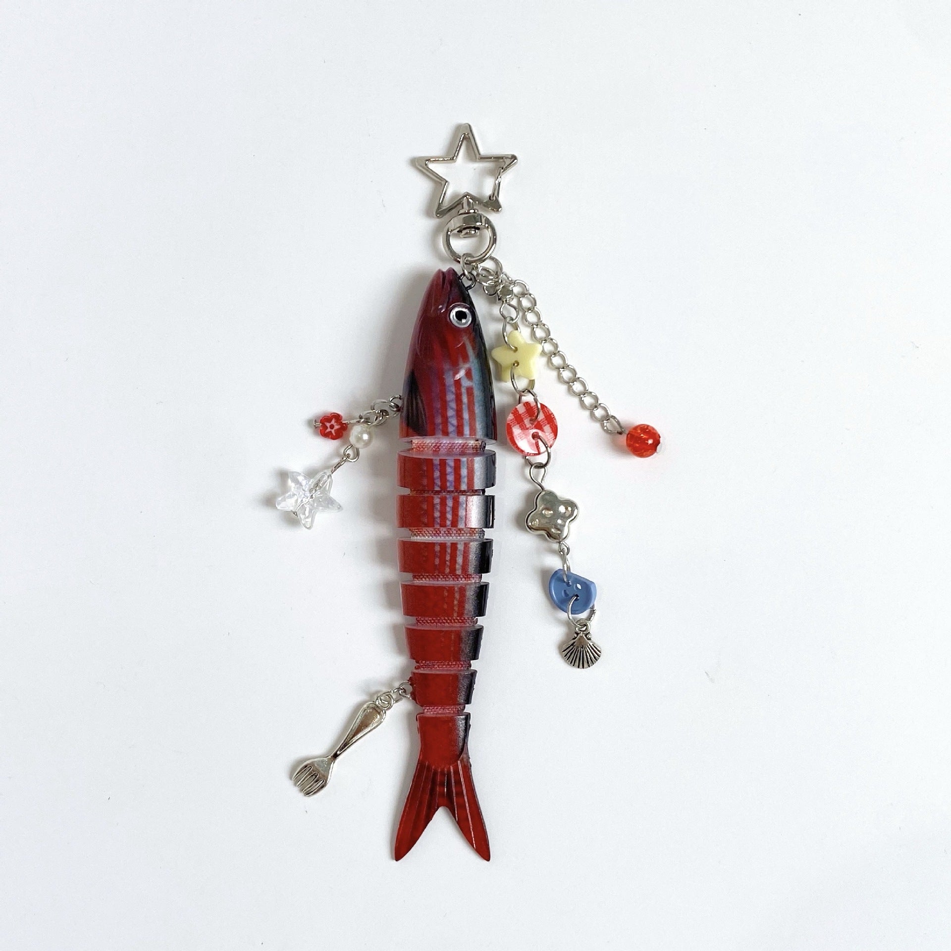 Fish Keychain Bionic Fish Bait Keychain Marine Small Fish Jointly Fish Lure Bag Pendant Cross Border