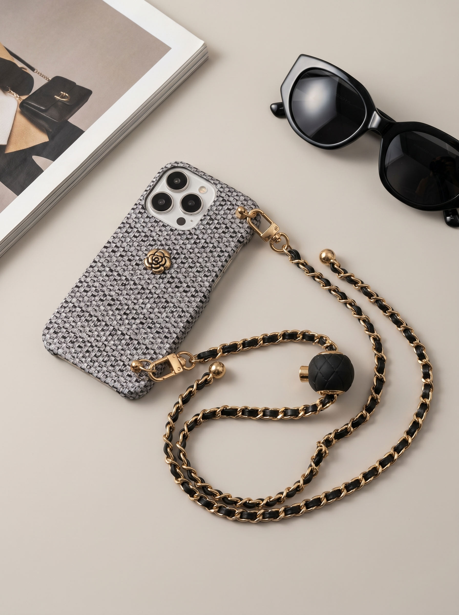 Golden Chain Crossbody iPhone Case