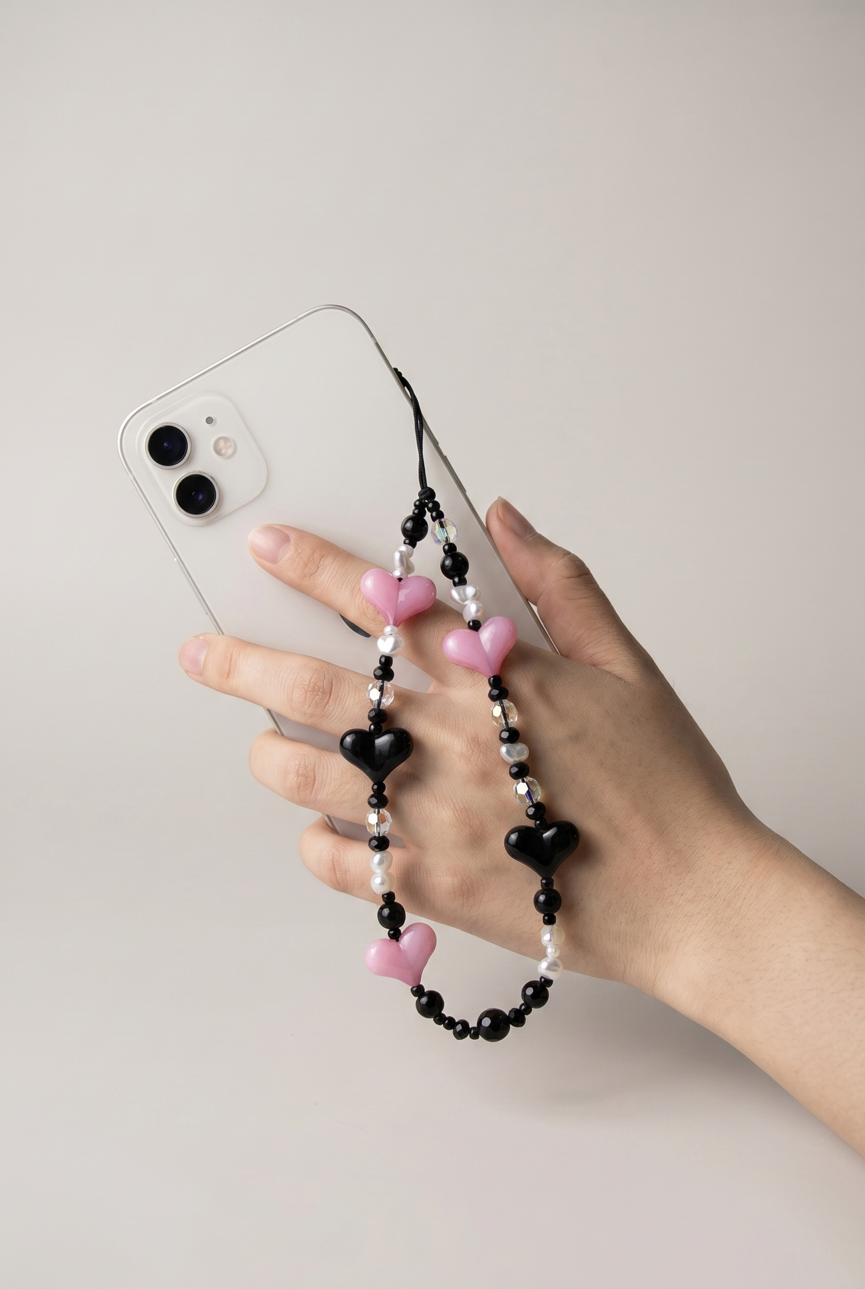 Heart Beaded Phone Strap