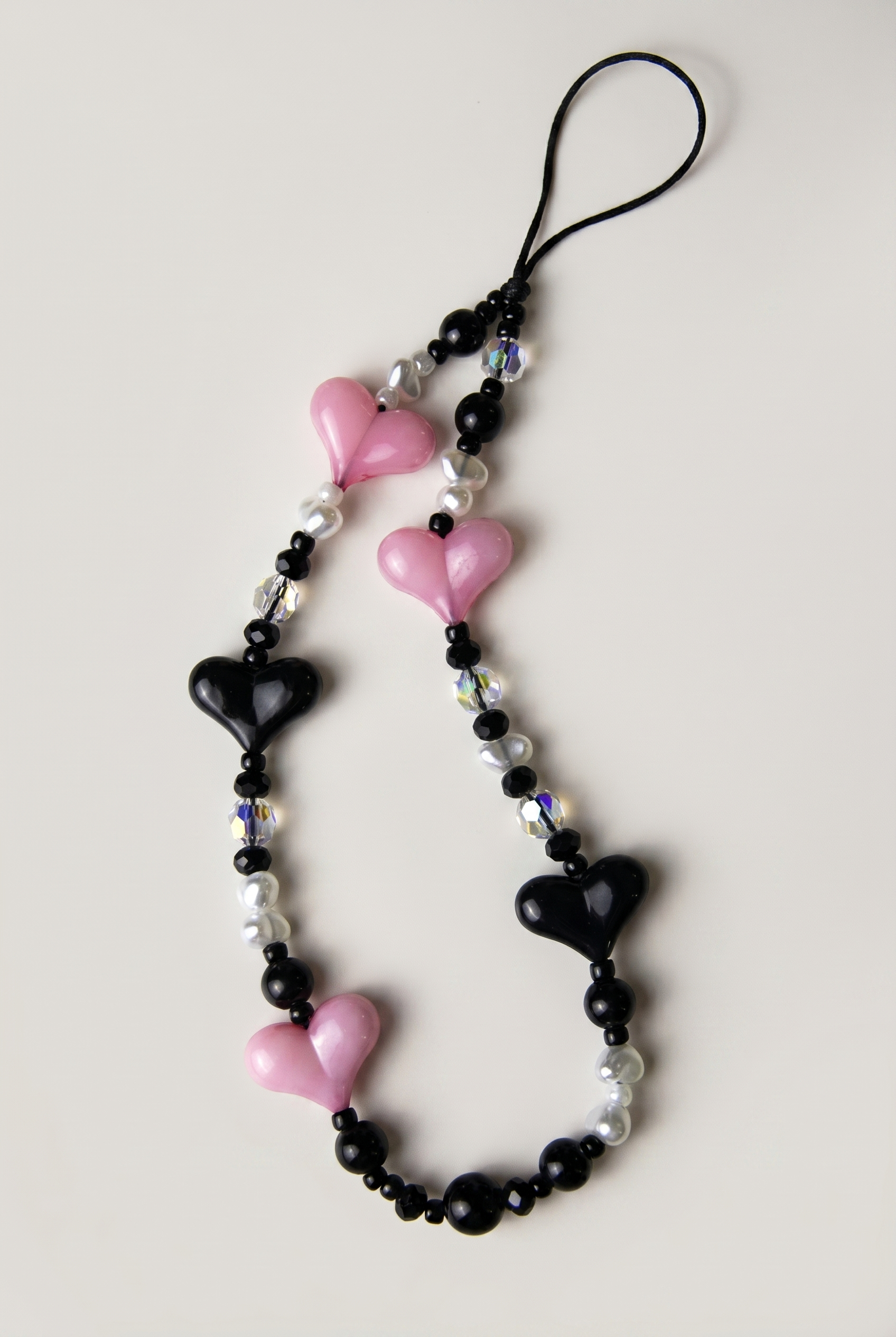 Heart Beaded Phone Strap