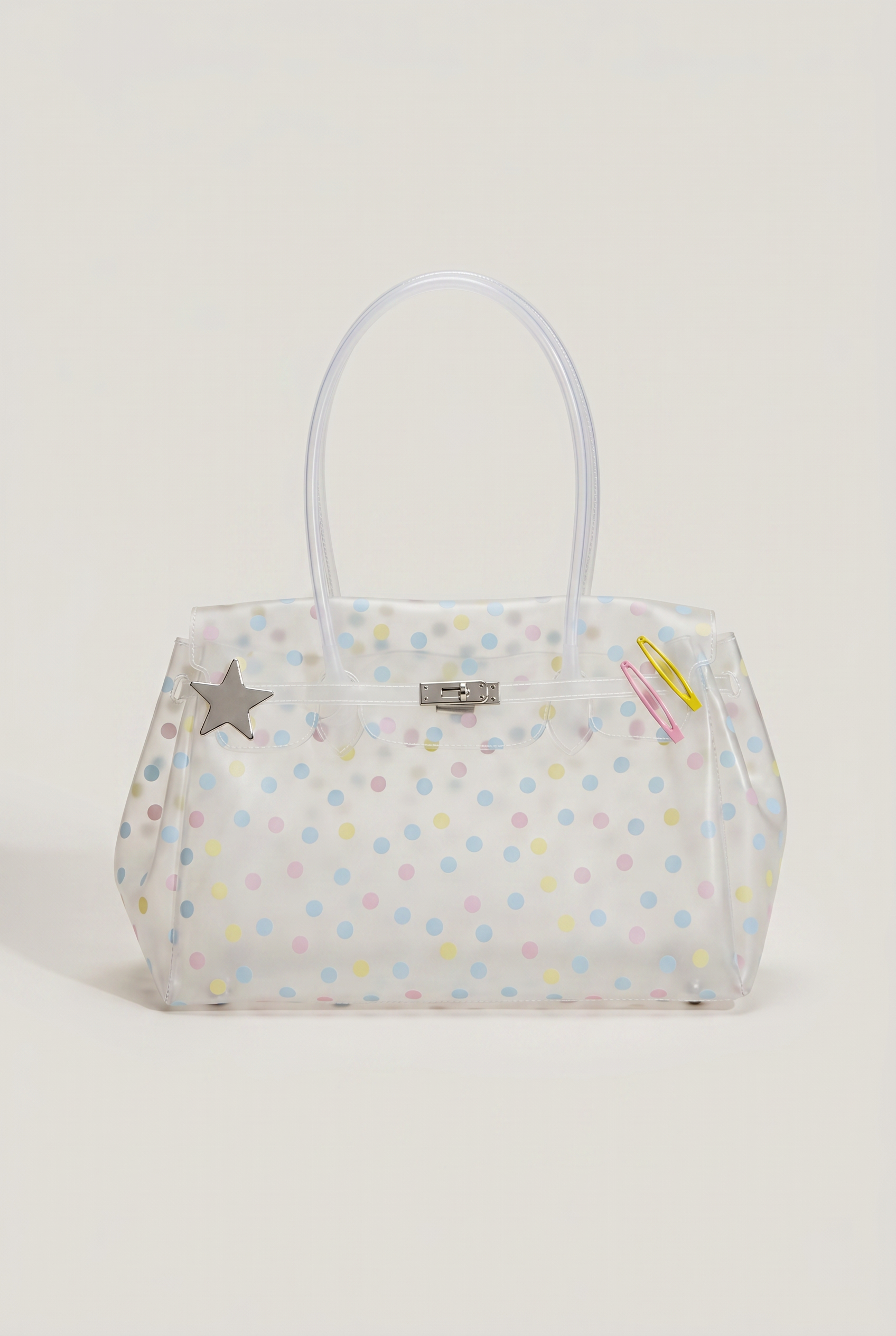 Glossy Polka Dot Jelly Tote Bag