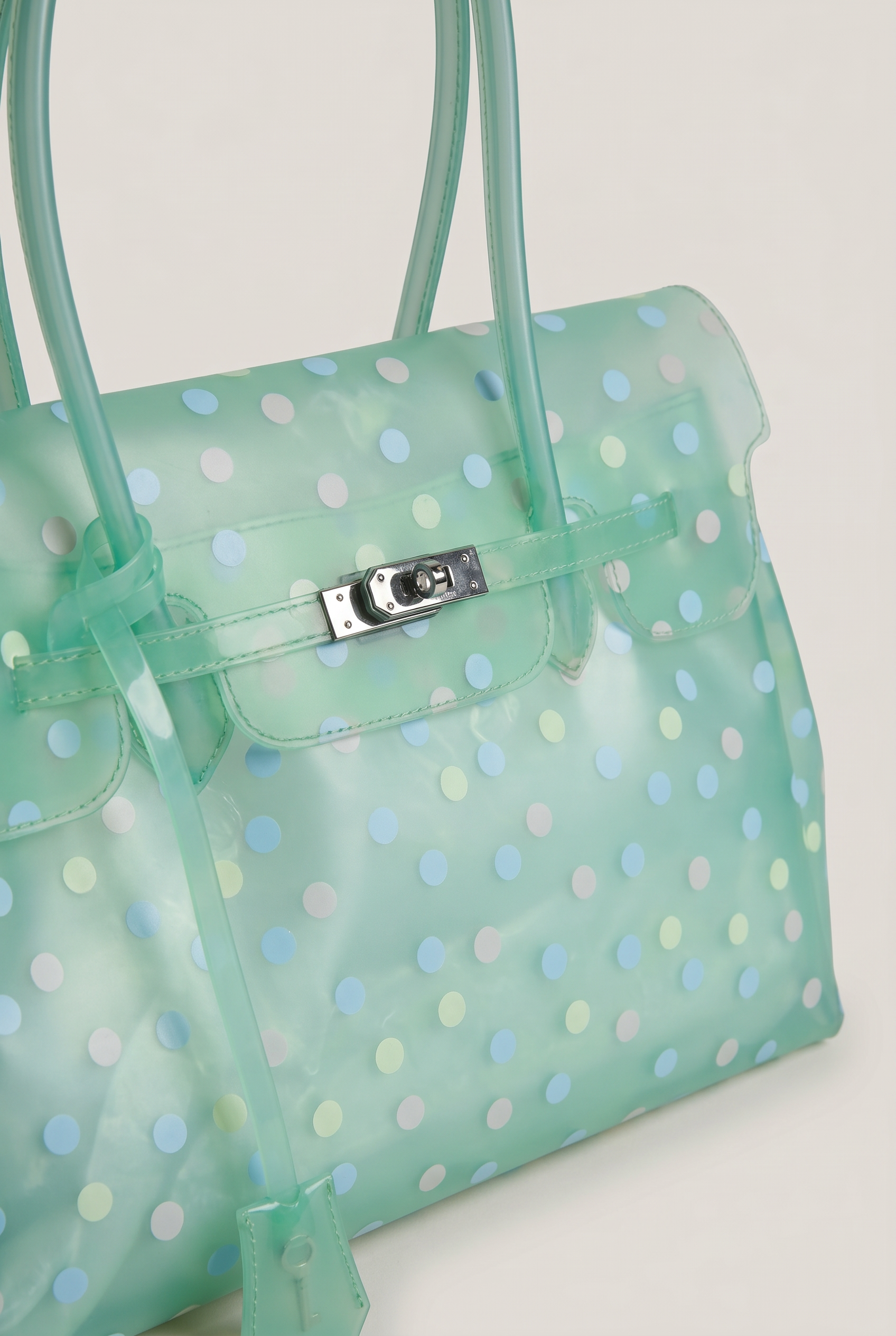 Glossy Polka Dot Jelly Tote Bag