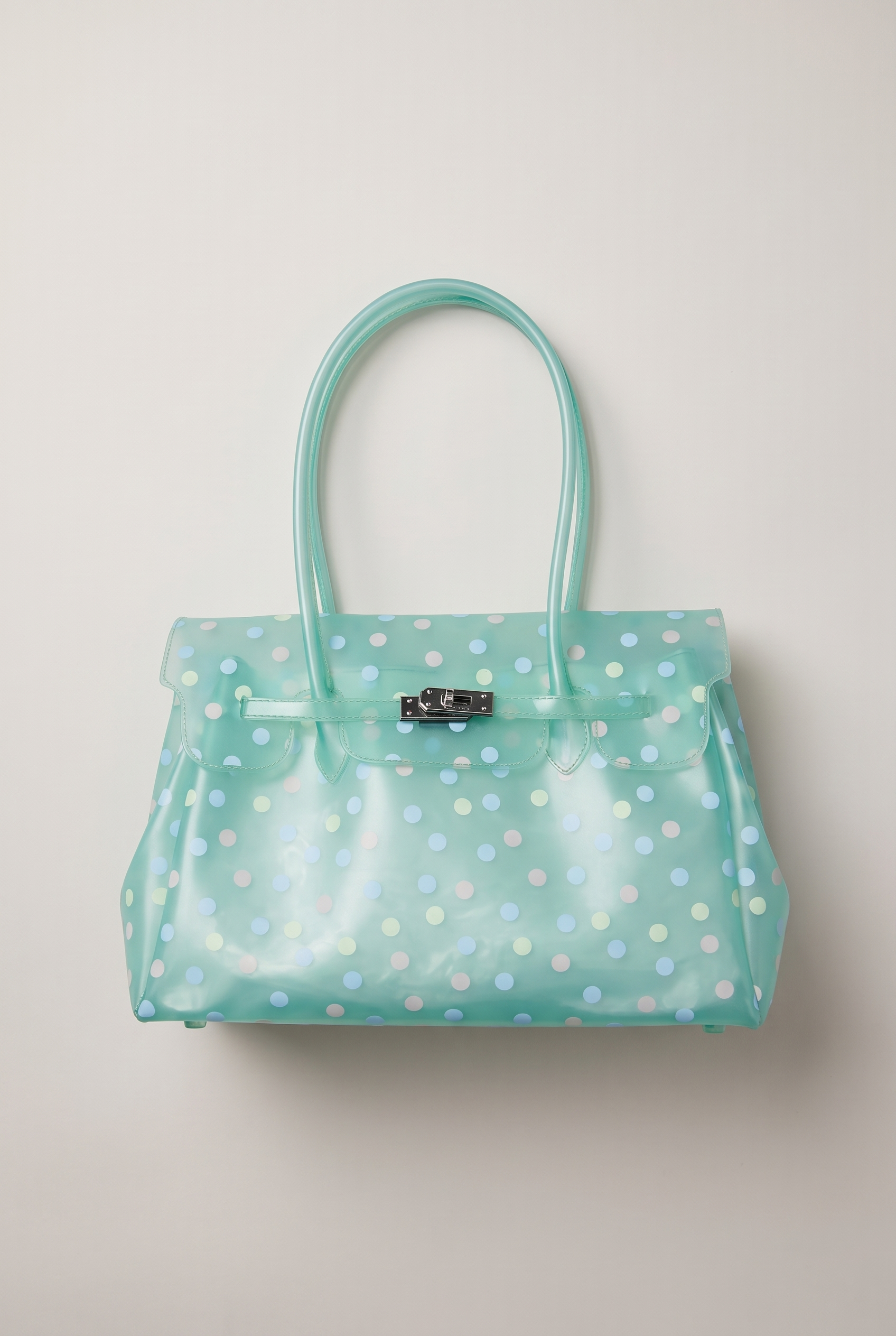 Glossy Polka Dot Jelly Tote Bag