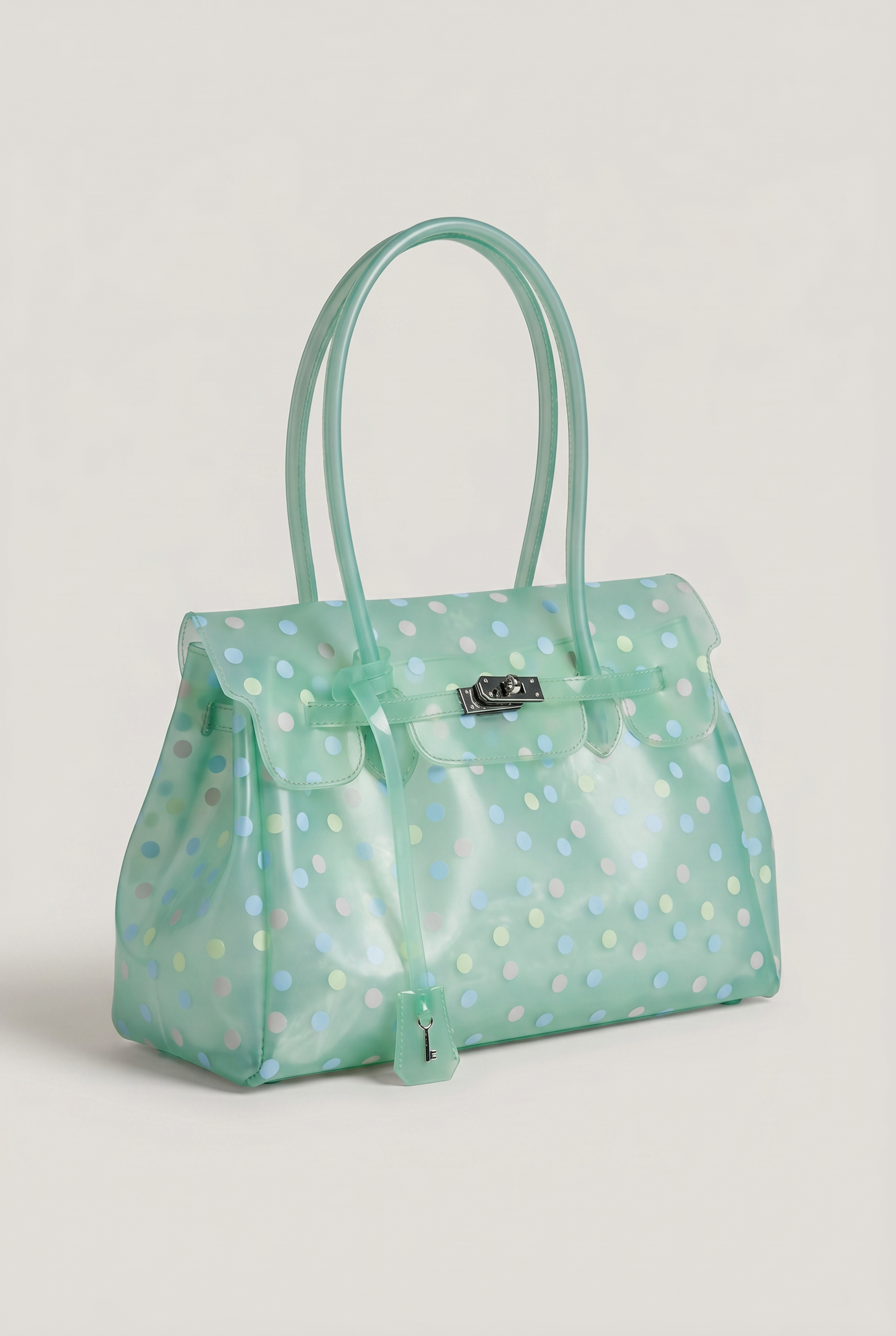 Glossy Polka Dot Jelly Tote Bag