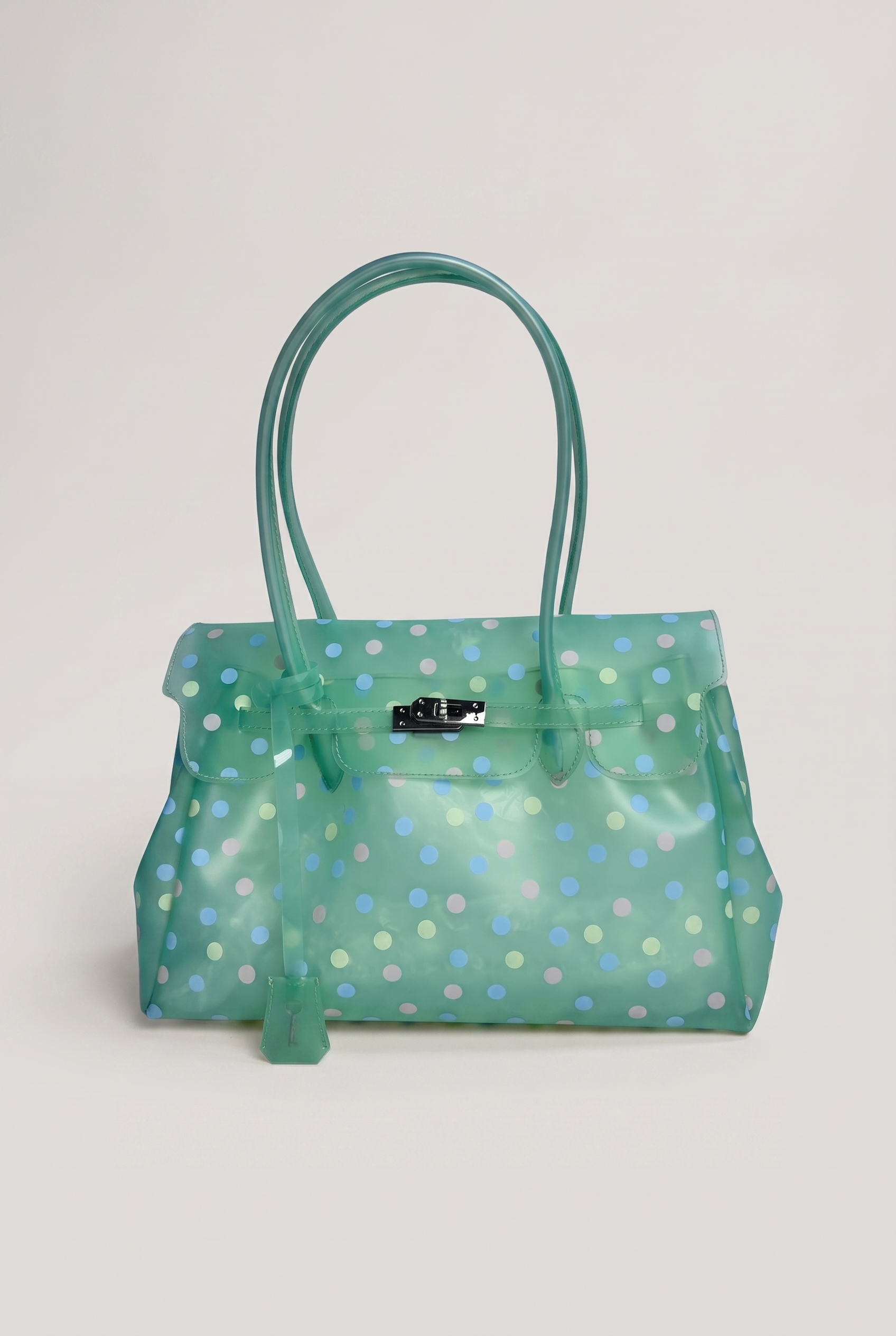 Glossy Polka Dot Jelly Tote Bag