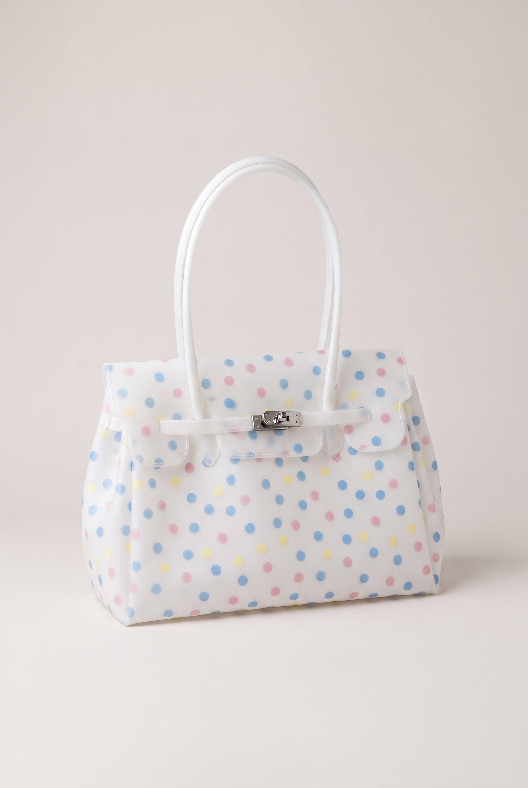 Glossy Polka Dot Jelly Tote Bag