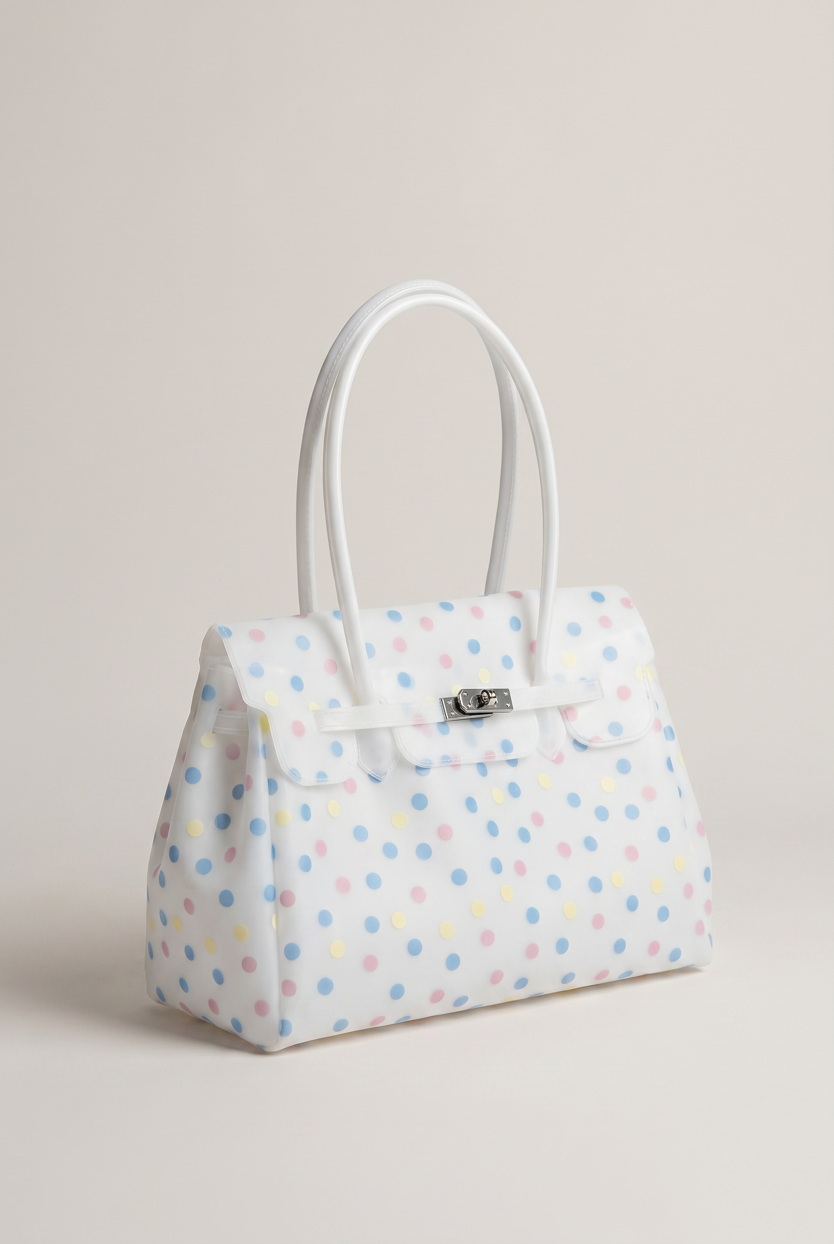 Glossy Polka Dot Jelly Tote Bag