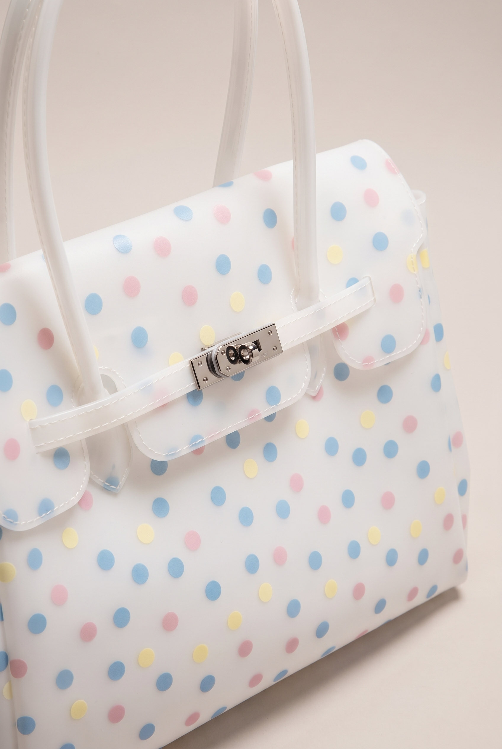 Glossy Polka Dot Jelly Tote Bag