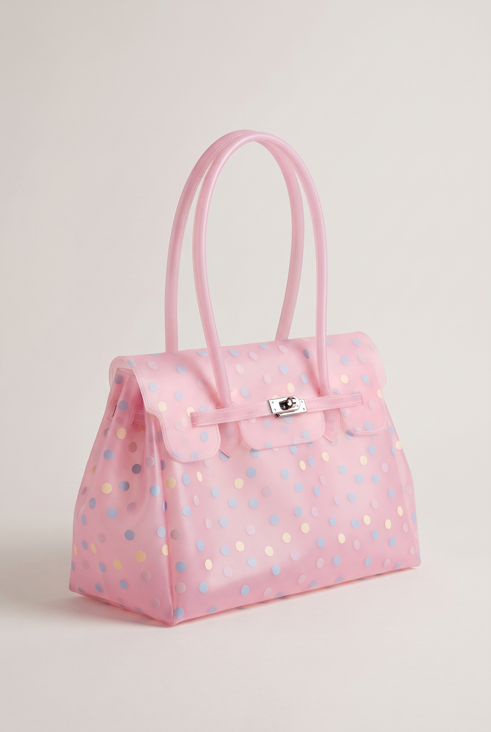 Glossy Polka Dot Jelly Tote Bag
