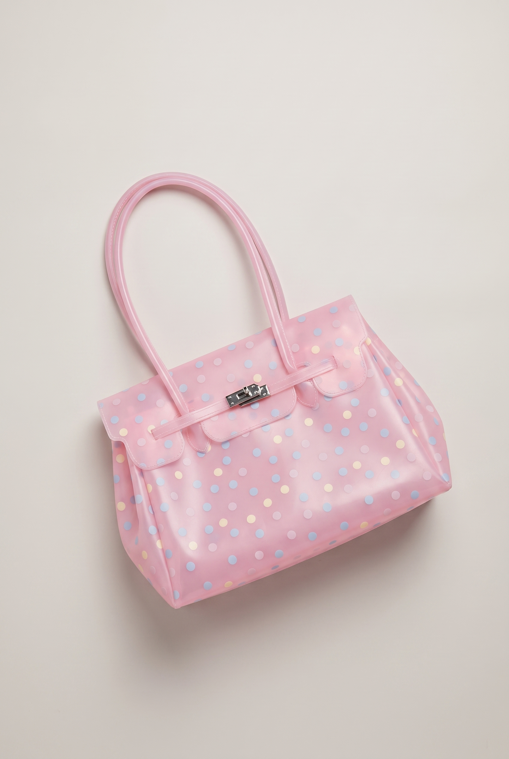 Glossy Polka Dot Jelly Tote Bag