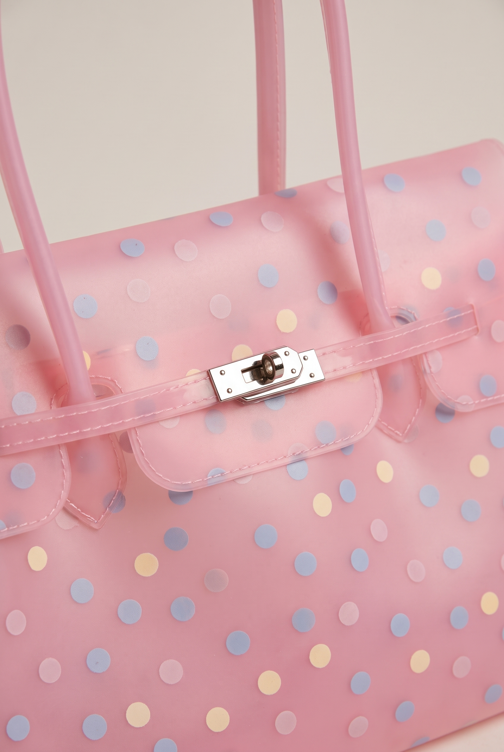 Glossy Polka Dot Jelly Tote Bag