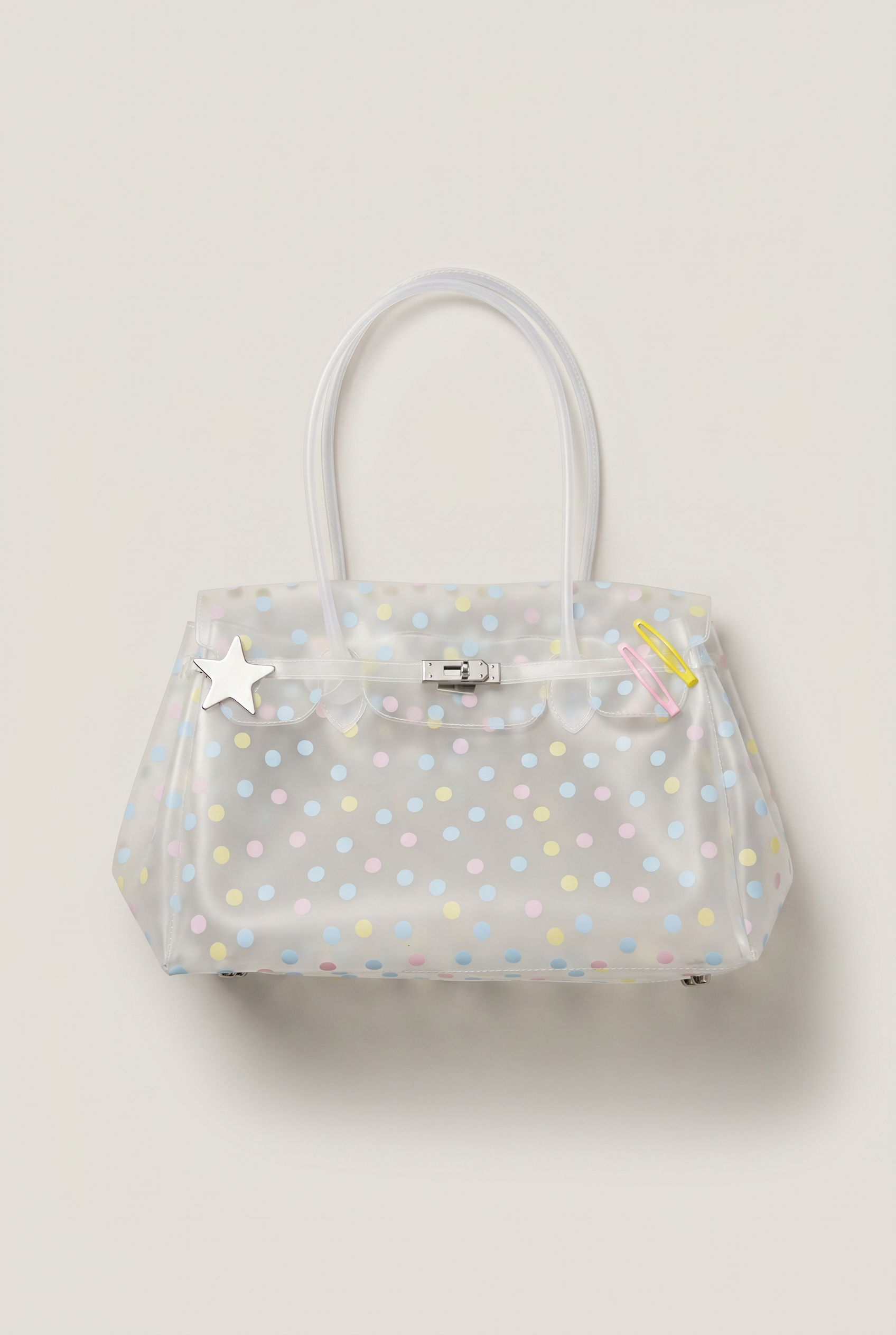 Glossy Polka Dot Jelly Tote Bag