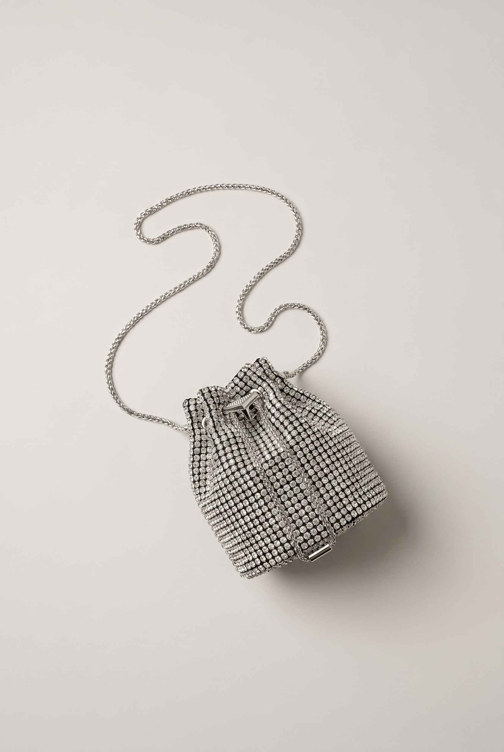 Rhinestone Mini Bucket Bag
