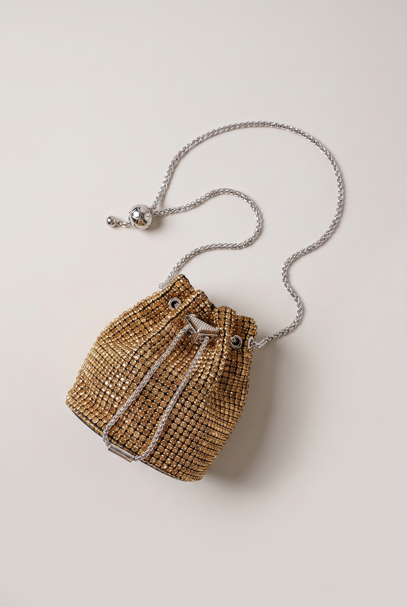 Rhinestone Mini Bucket Bag