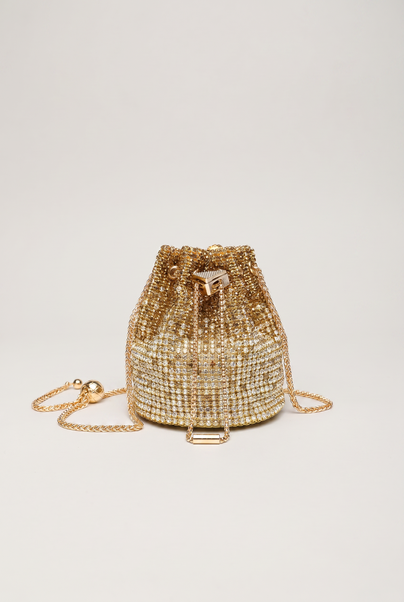 Rhinestone Mini Bucket Bag