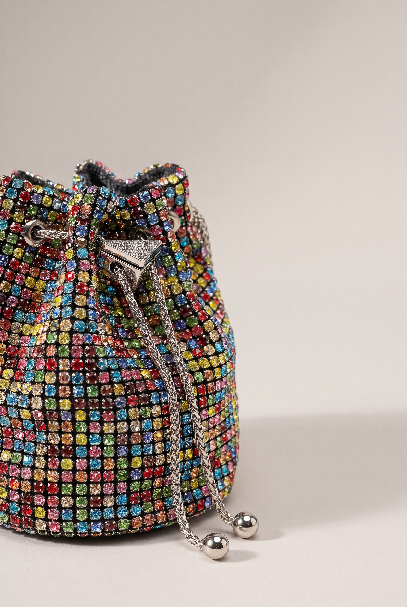 Rhinestone Mini Bucket Bag