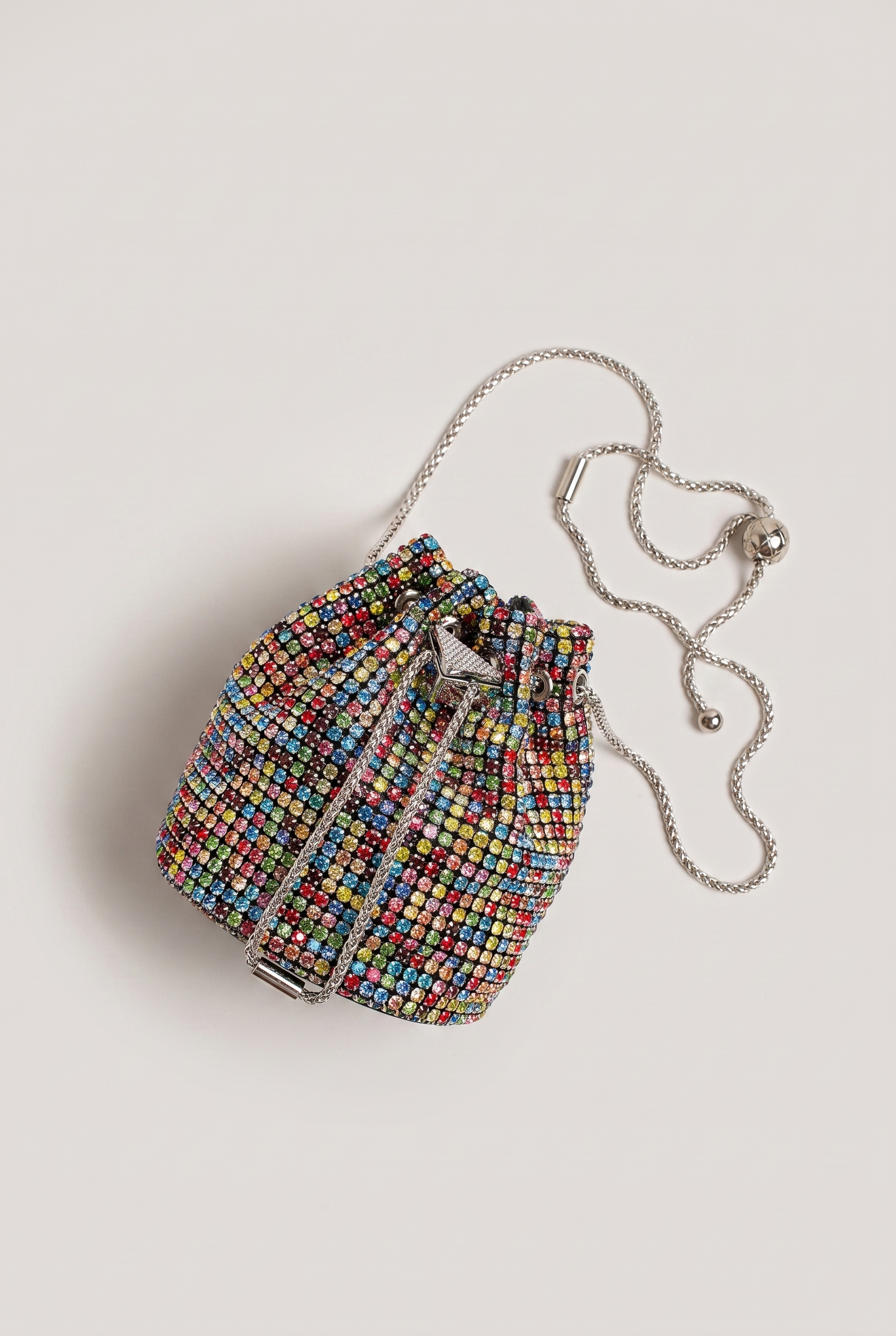 Rhinestone Mini Bucket Bag