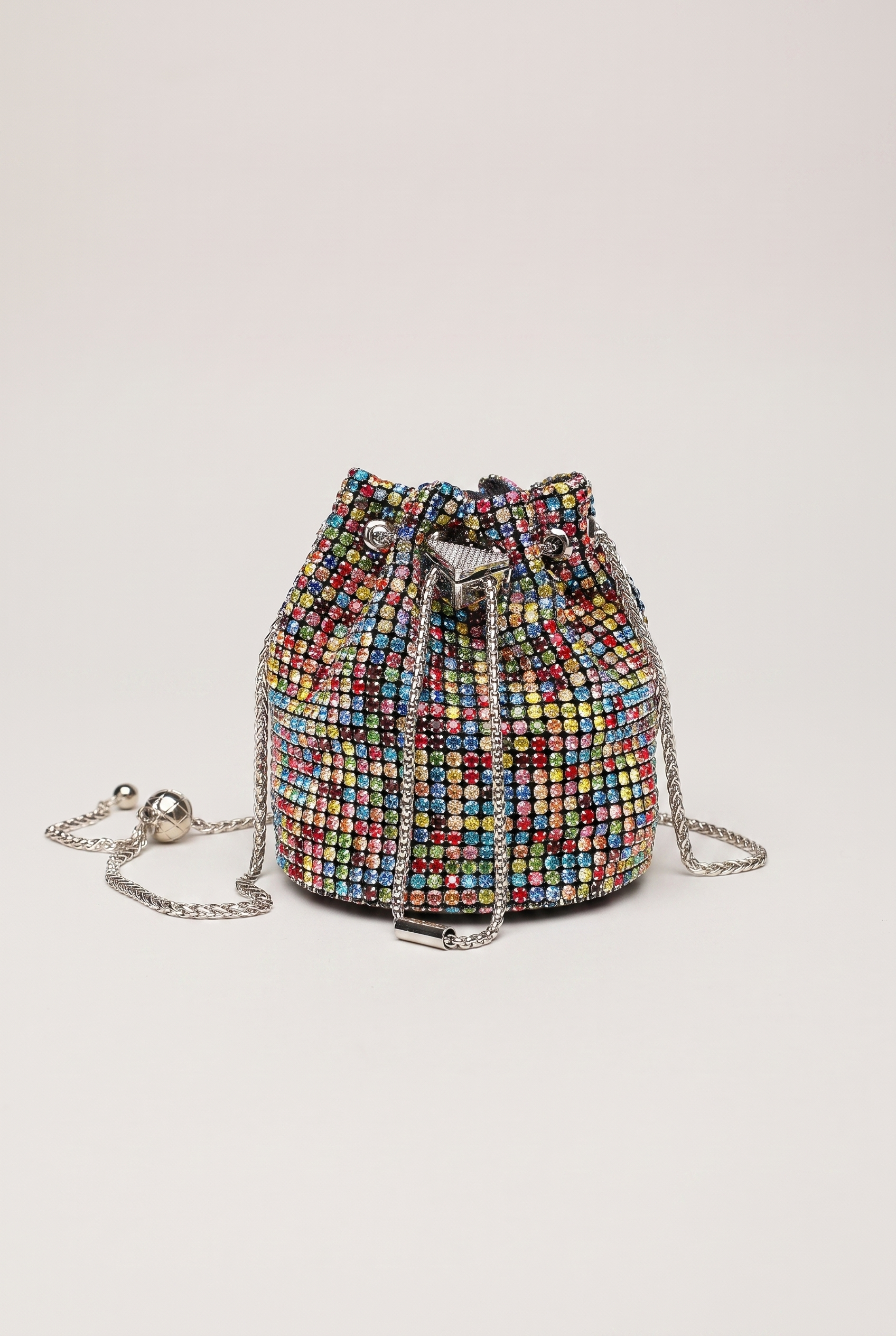 Rhinestone Mini Bucket Bag