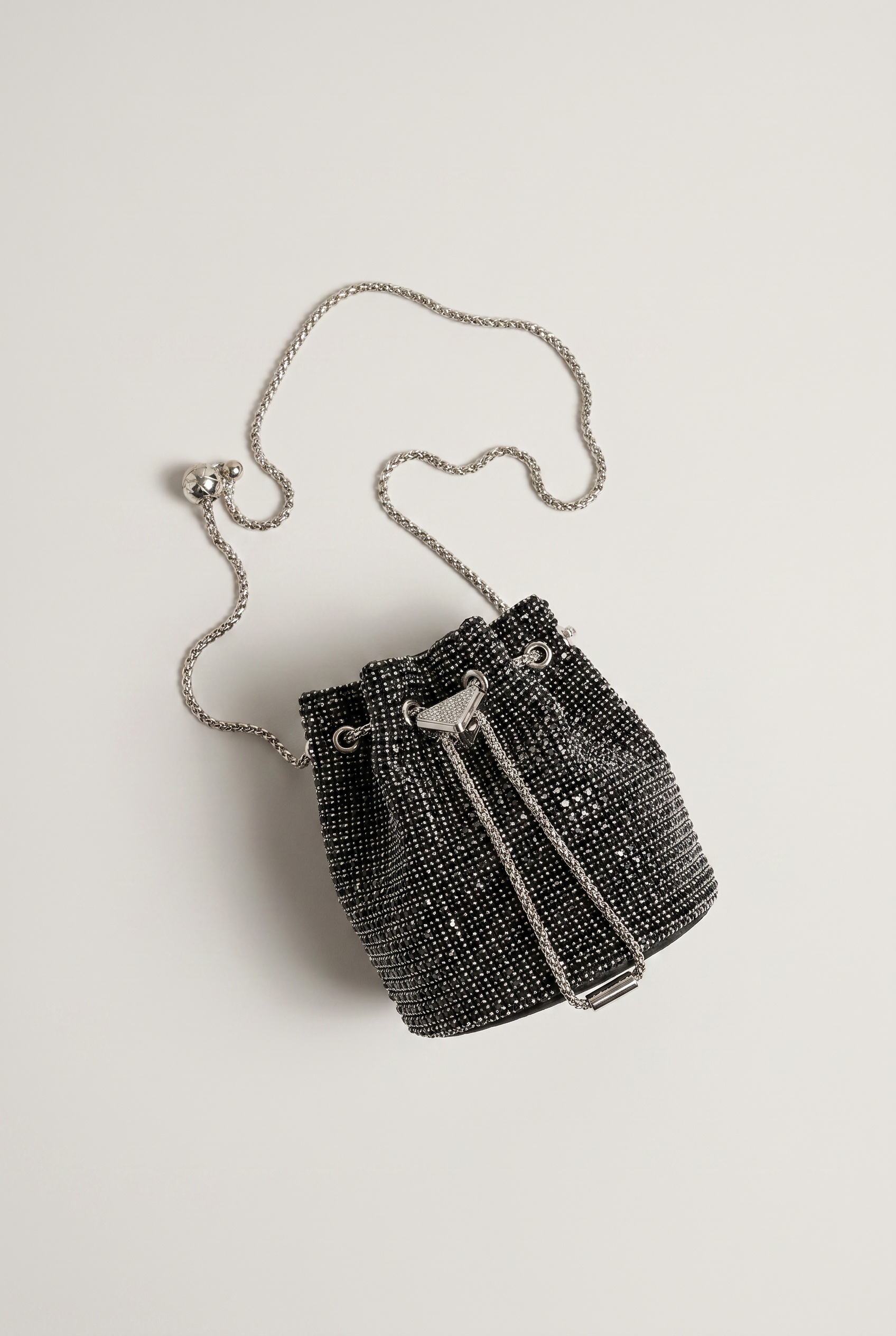 Rhinestone Mini Bucket Bag